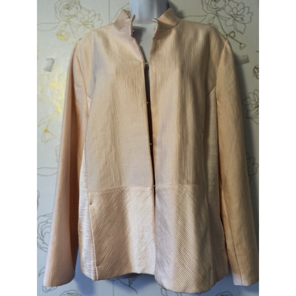 Chico’s Chicos Blazer Jacket Women's Size 3 US 16 Large Pink Corded Lined NWT
